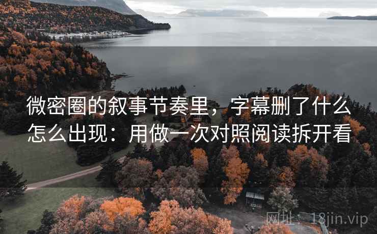 微密圈的叙事节奏里，字幕删了什么怎么出现：用做一次对照阅读拆开看